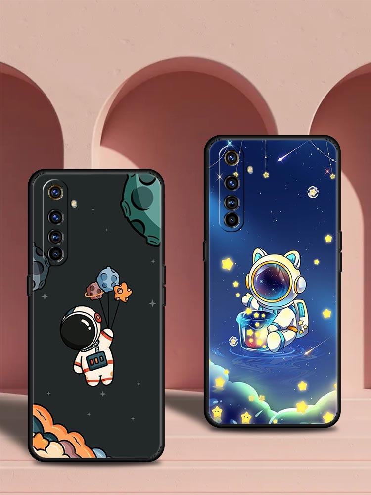 Cute Cartoon Astronaut For Realme 11 10 9 8 5G 7 6 GT2 Pro Plus C21 C11 C25 C35 Soft Cover For Realme GT Neo 2 3 3T Phone Case