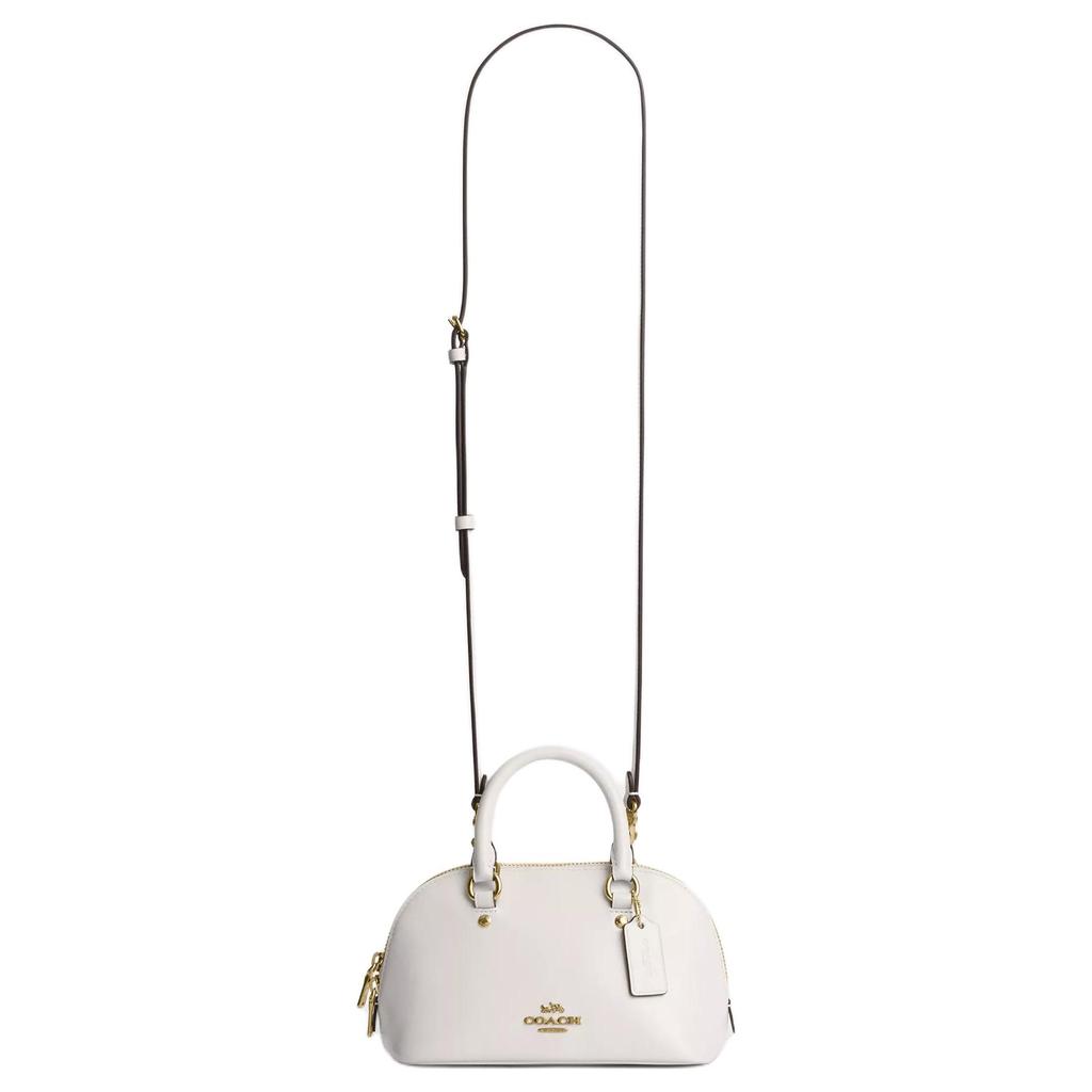 Coach Lara Zipper Closure Detachable Shoulder Strap Classic Gold Label Glossy Nappa Leather Handbag Women Handbag Chalk-White CEA01-IMCHK