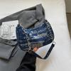 Retro Design Women's Chain Shoulder Bag Soft Denim Female Underarm Bag Handbags Fashi Ladies Small Square Tote Purse Bags