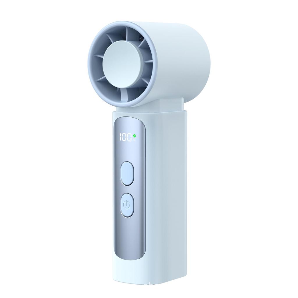 2026 Rechargeable Mini Handheld Fan: Ice Pack Cooling, Digital Display, High-Speed Turbine, Portable & Brushless.