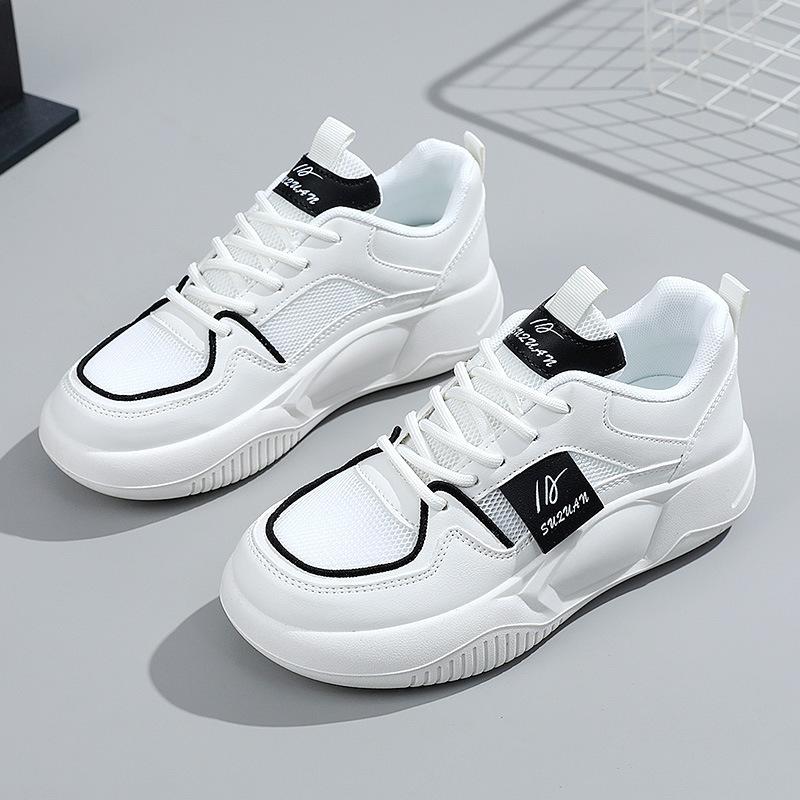 K8621 New Mesh Surface White Shoes Women's  Summer Raise the Bottom Student All-Matching Fashion Sports Mesh Shoes