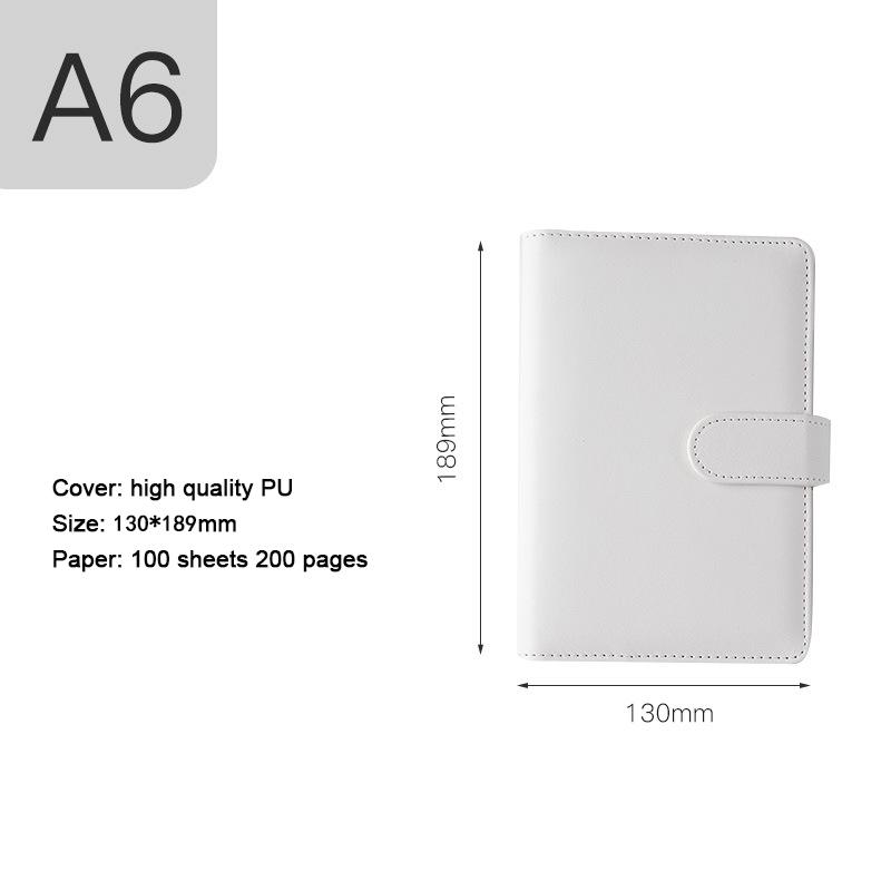 (Bezpłatne grawerowanie logo) Notatnik studencki A5/A6 w jednolitym kolorze, z klamrą magnetyczną, zawiera metalowy segregator, pamiętnik, notatnik, podręcznik