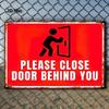 Vintage Metal Sign Please Close the Door  Rustic Iron Decor for Home Cafe Bar Garage Wall