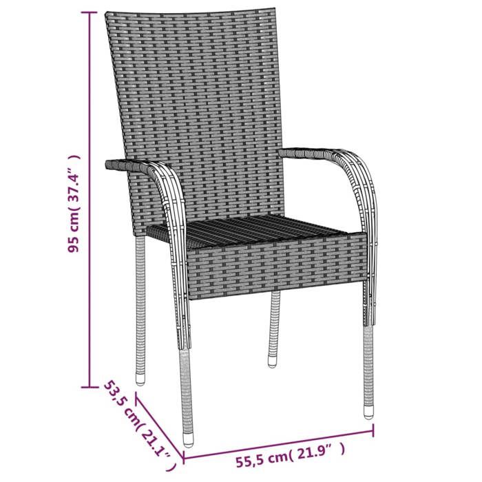 VidaXL Ensemble à manger de jardin 5 pcs Marron Résine tressée, ensemble de salle à manger d'extérieur, table et chaise de 3156672