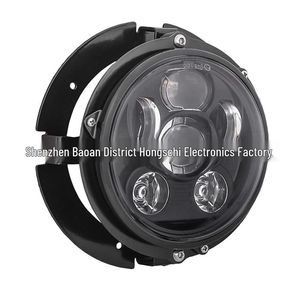 5.75-Inch Shockproof Metal Headlight Bracket for Harley Motorcycles - Retro Design