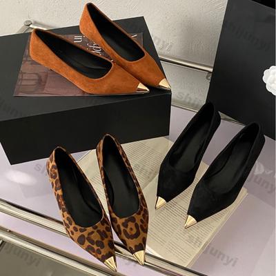 Módní dámské vintage špičaté jehlové boty s leopardím potiskem, Mary Jane boty, módní mělké nazouvací boty, společenské šaty, pumpky