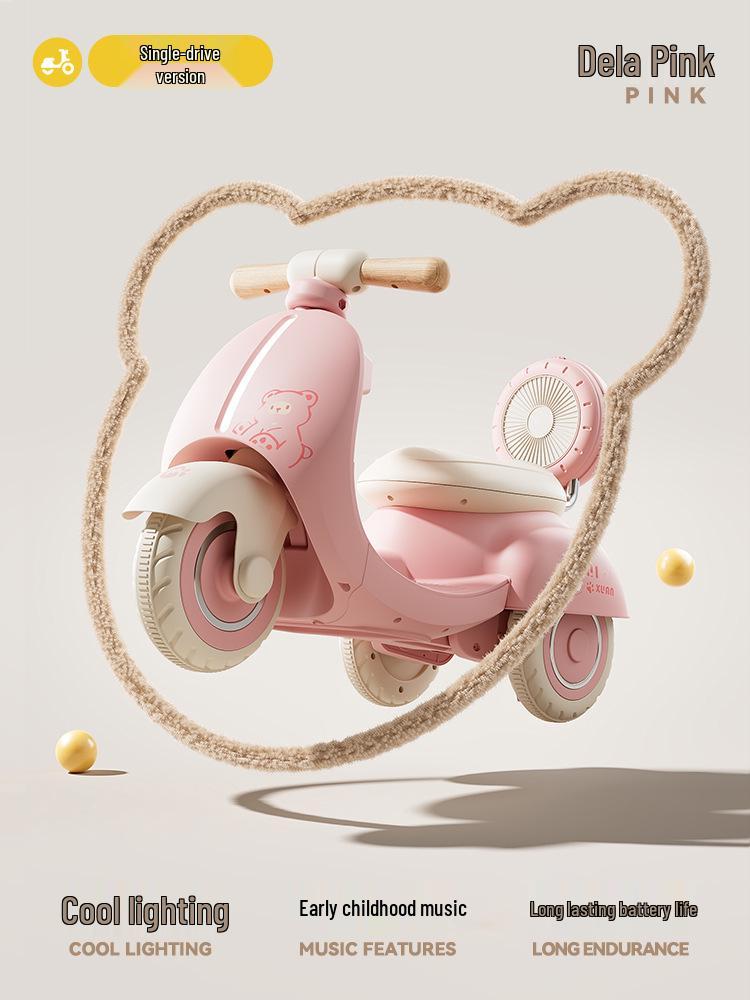 Elektrisches Dreirad-Motorrad für Kinder mit Fernbedienung und Lichtern für Jungen & Mädchen - Mulan Auto