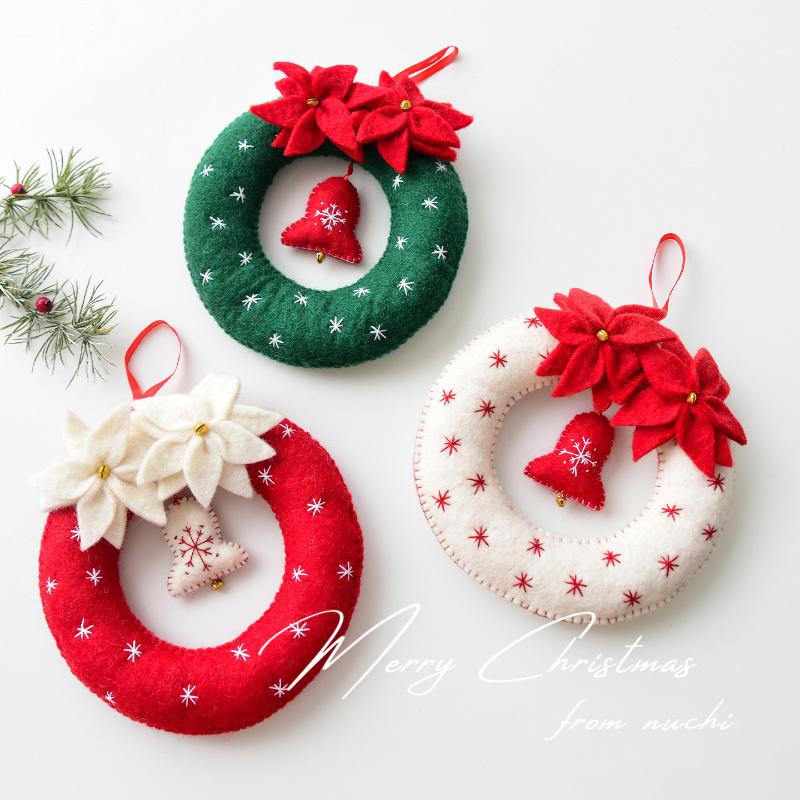

Wholesale Fabrics Christmas Decorations Wool Felt Flower Garlands Christmas Tree Pendants Flower Garlands Hanging Decorations 20 20 5cm красный