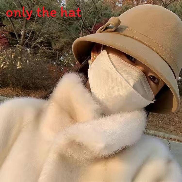 Classic Plush Hat With Butterfly Bow For Ladies Cold Weather Accessory