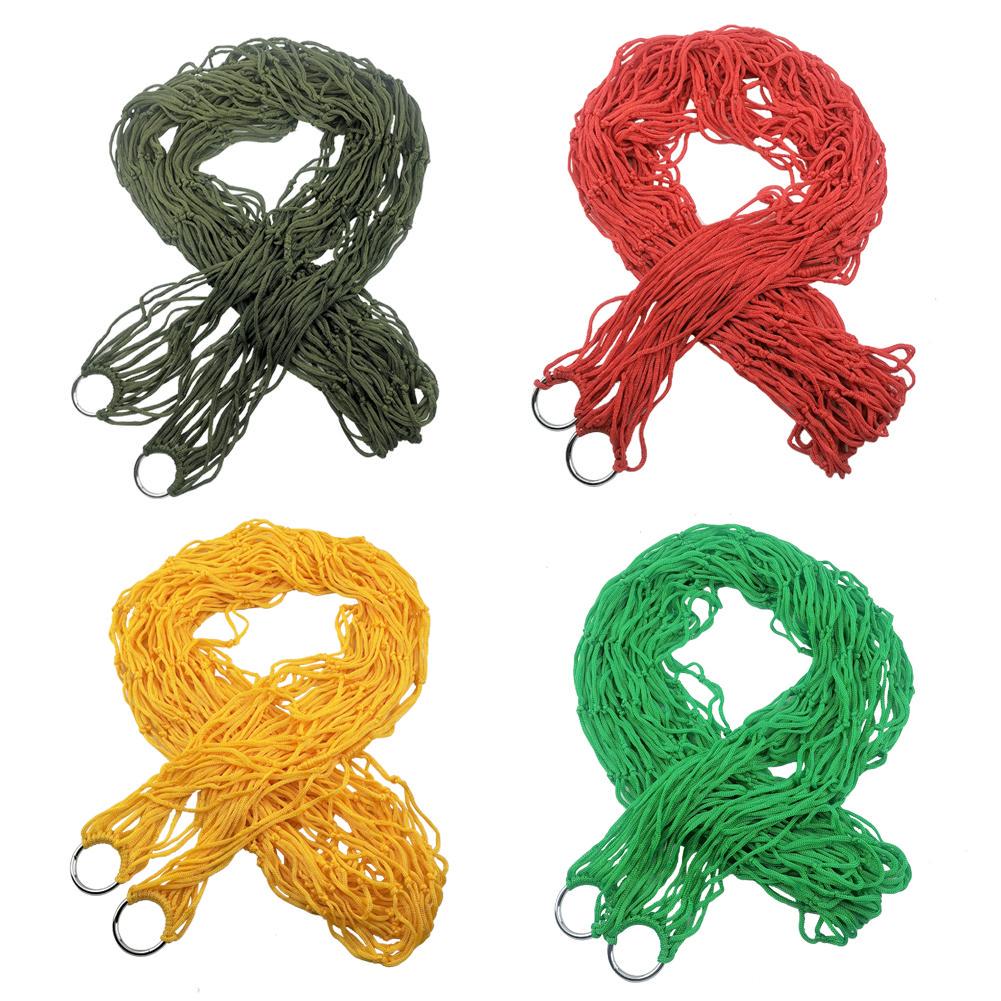 Portable Garden Hammock Nylon Hanging Bed Mesh Net Swing Sleeping Bed Outdoor Travel Camping