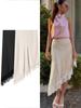 Autumn Women's Fashion: European & American Style Irregular Lace Silk Satin Skirt