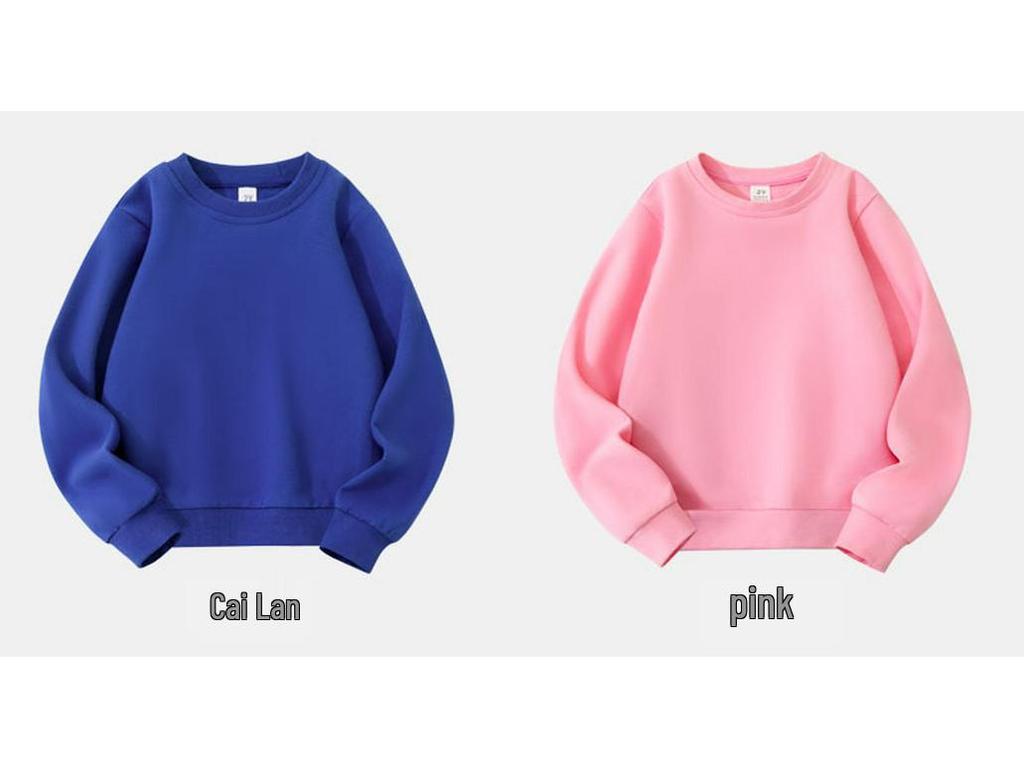 Customizable Kids' Solid Color Sweatshirt - Autumn Style Loopback Baby & Children's Wear