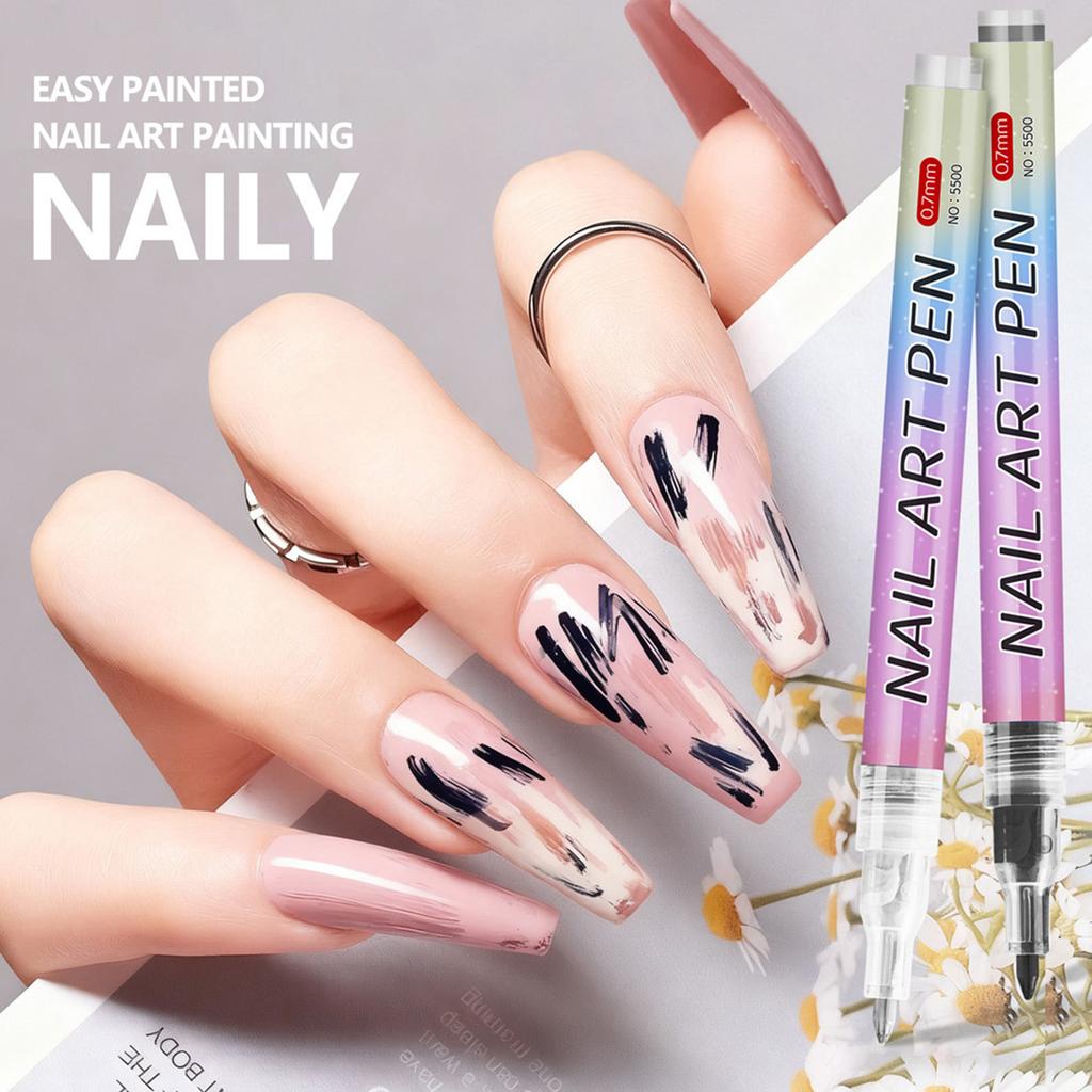 DIY Nail Pen, Painting And Doodling, Nail High-gloss Outlining Pen, Acrylic Pen Set, Colored Paint And Nail Pen,30ML