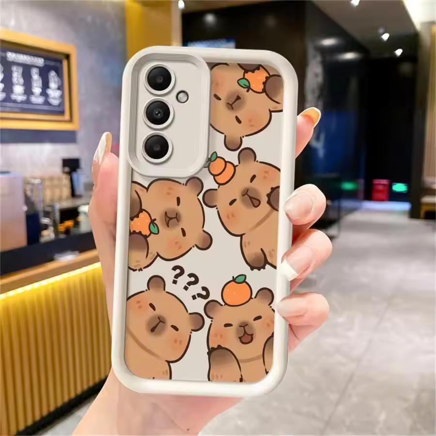 Cartoon Cute Capybara For Samsung Galaxy Case S24 S23 S22 S21 Ultra Plus Fe A55 A54 A53 A52 A35 A25 A15 A14 5G Phone Y2k Cover