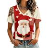 Women's Casual Short Sleeve Christmas Print T-Shirt