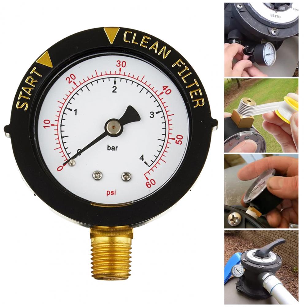 Přenosný měřič tlaku bazénového filtru 0-60 Psi IP67 Vodotěsný Široce používaný Měřič tlaku vody Pumpa pro plavání