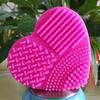 Heart Silicone Make Up Brush Cleaner Wash Scrubber Board Cosmetic Pad Clean