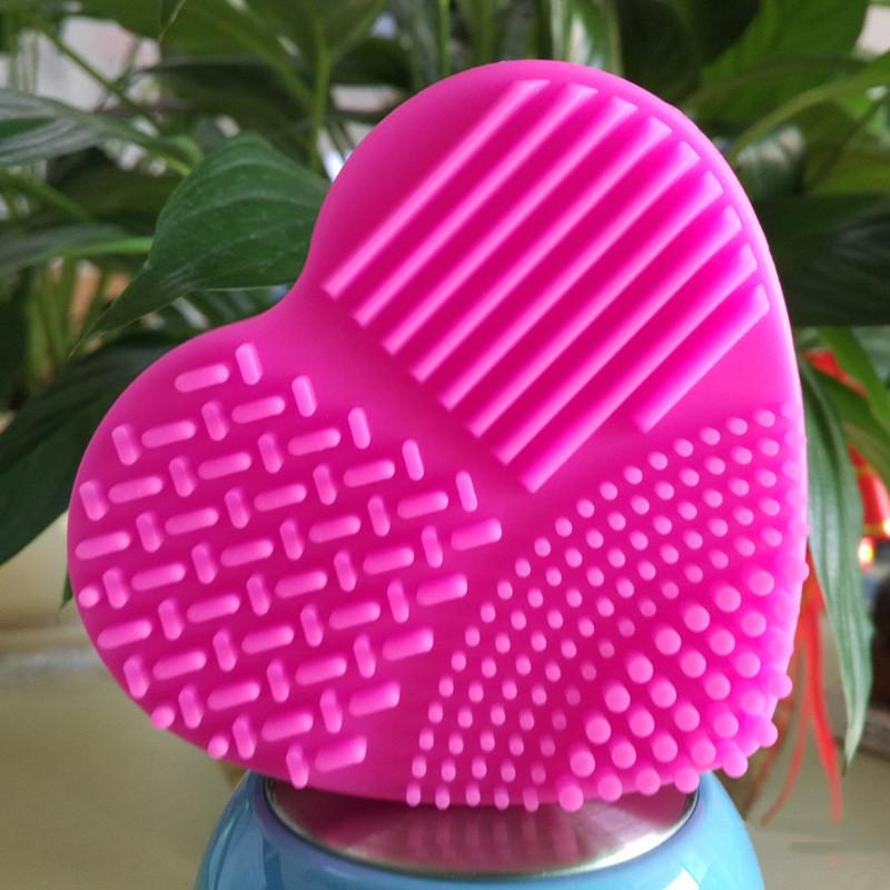 Heart Silicone Make Up Brush Cleaner Wash Scrubber Board Cosmetic Pad Clean