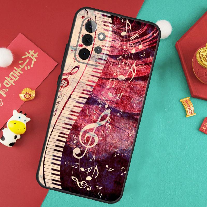 Piano Keys Musical Case For Samsung Galaxy A13 A33 A53 A15 A25 A35 A55 A54 A34 A14 A71 A51 A12 A32 A52 Cover