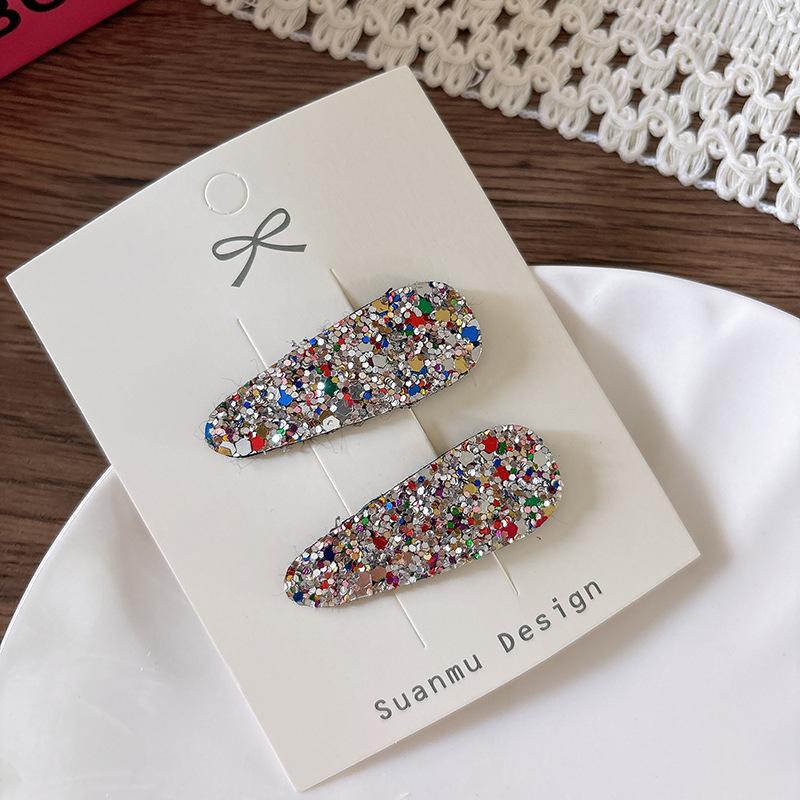 Simple Sequins Children's Water Drop Bangs Bb Clip Girl Side Broken Hair Clip Headwear Girls Kids Hair Accessories