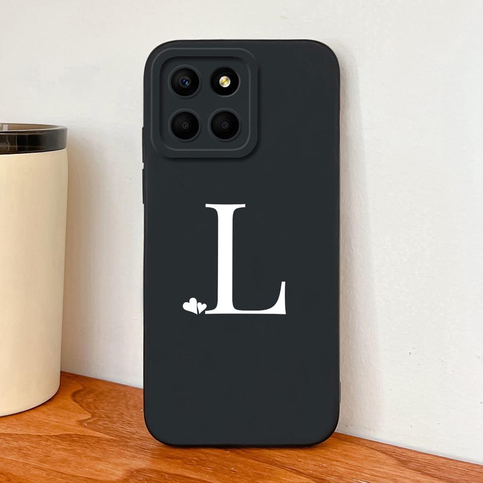 For Honor X8 X8A X8B X8C Case Simple Heart Letters Full Protection Phone Cases For Honor X 8 5G Soft Liquid Silicone Back Covers