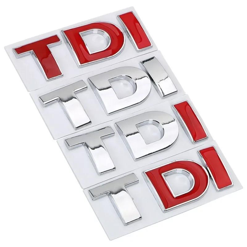 Autocollant Emblème Logo Métal 3D TDI pour Calandre Avant de Voiture Aile Côté Coffre Arrière Décoration Badge Auto Pour VW Polo Golf Jetta Passat MK4 MK5