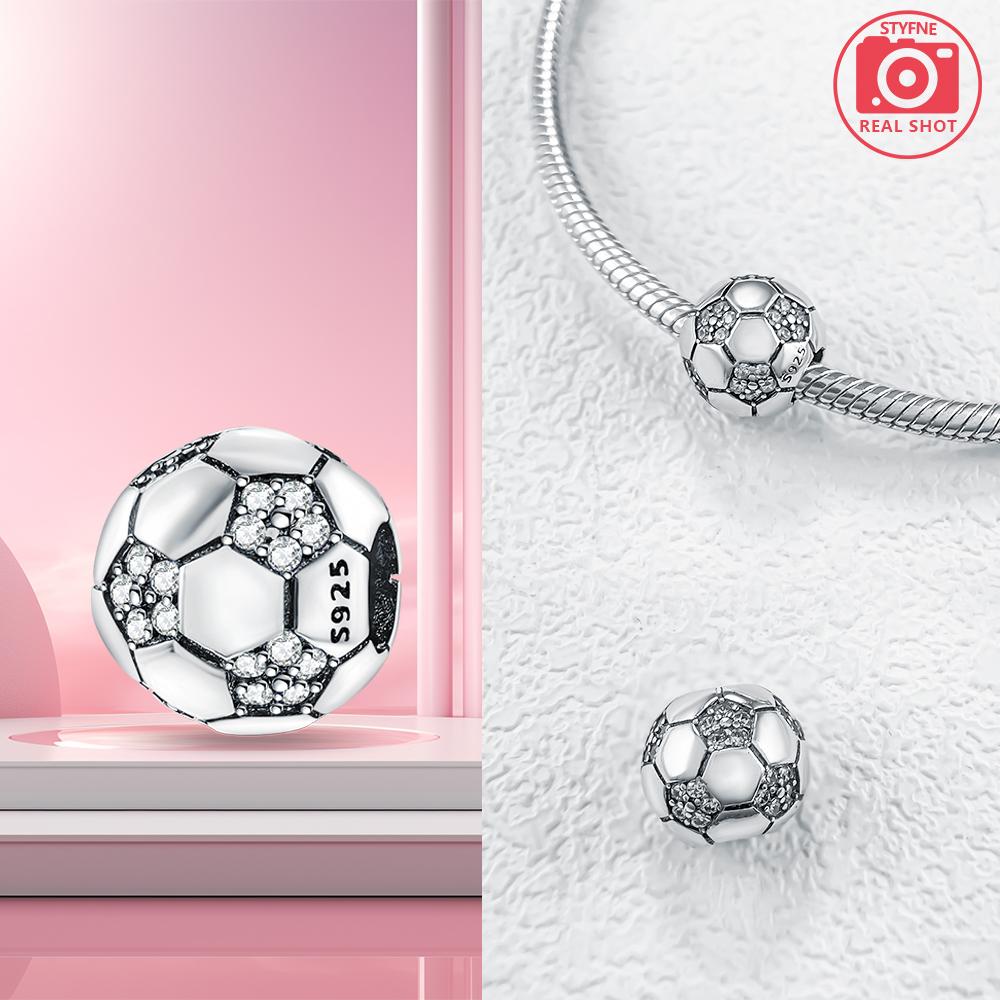 Pink Football Pendant Copper Plated For Charms Copper Plated Original Bracelet For Jewelry Making