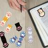 5pcs/Pack Cute Kitten Cat Paw Magnetic Bookmarks - Color-Coded (Kitten Colors) Soft Magnetic Page Clips, Foldable Book Markers for Books