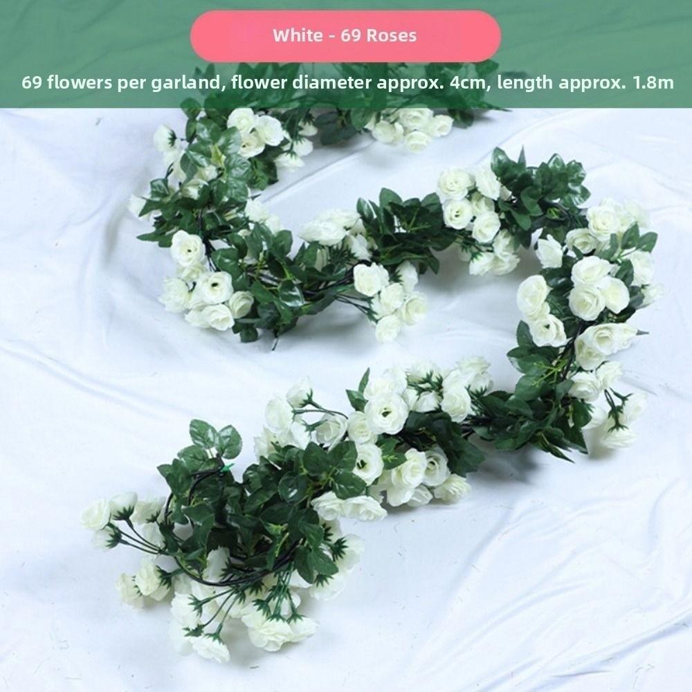 1.8/2.2M Simulated Rose Vine Silk 10 Styles Fake Vine Strips Flowers Outdoor Arch Ornament Artificial Flowers Vine