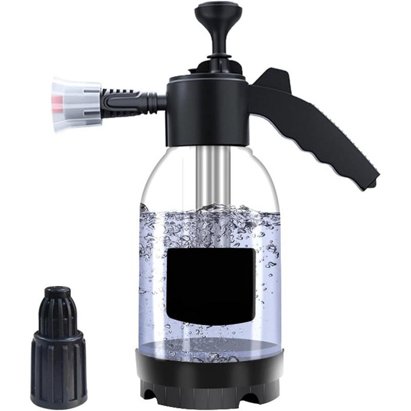 מרסס קצף 2 ליטר, ידני, להשקיה בקצף, מרסס לחץ אוויר, בקבוק מים מפלסטיק לחיטוי, כלי ניקוי לרכב