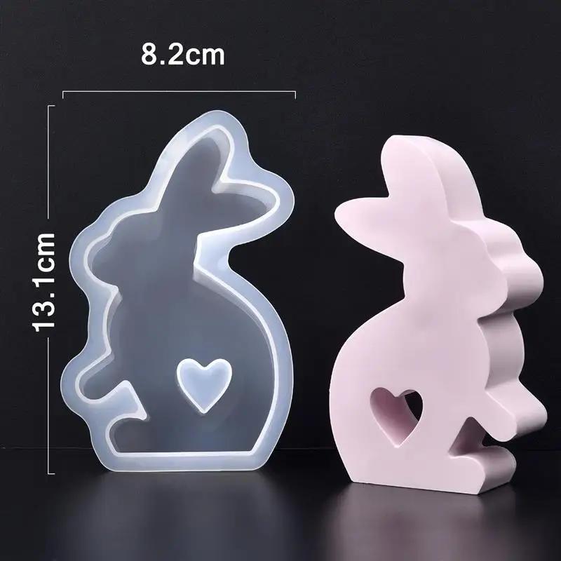 

Cute Rabbit Silicone Candle Mold for Aromatherapy Easter Bunny Shape Gypsum Soap Car Mounted Incense Expanding Mold