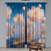 Flat Printing Window Drapes Floating Floral Dreamscape Digital Printed Polyester Family Party Use Event Curtains Set Of 2 Made