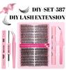 Hot-Selling 540 Cluster DIY Flower Lashes: Natural Thick D Curl Mixed Pack