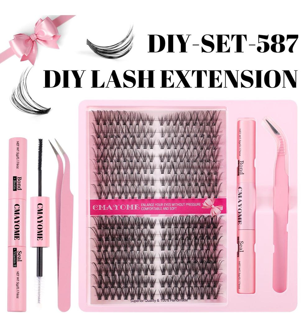 Hot-Selling 540 Cluster DIY Flower Lashes: Natural Thick D Curl Mixed Pack