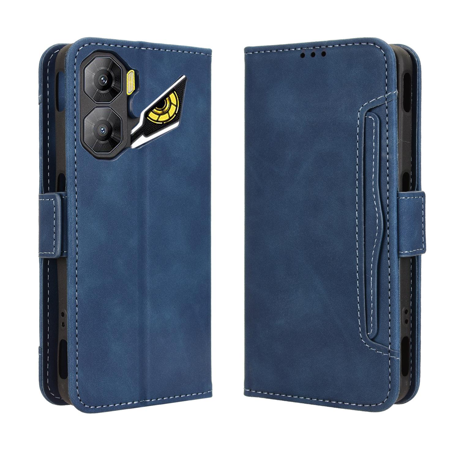 

For ZTE nubia Neo 3 5G Leather Case Phone Wallet Cover with Multiple Card Slots Blue