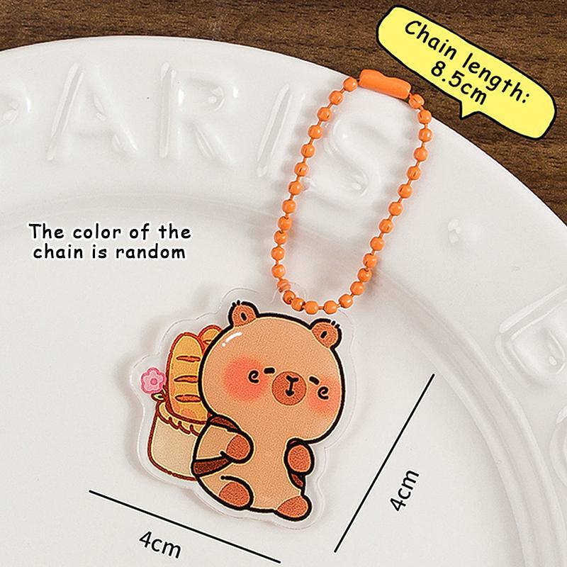 Funny Cartoon Capybara Keychain Creative Cute Capybara Pendant  Simple Backpack Decoration Accessories Birthday Gifts