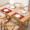 Christmas Cotton Linen Placemats Kitchen Table Decoration Waterproof Insulated Placemat Restaurant Ambiance Printed Mats