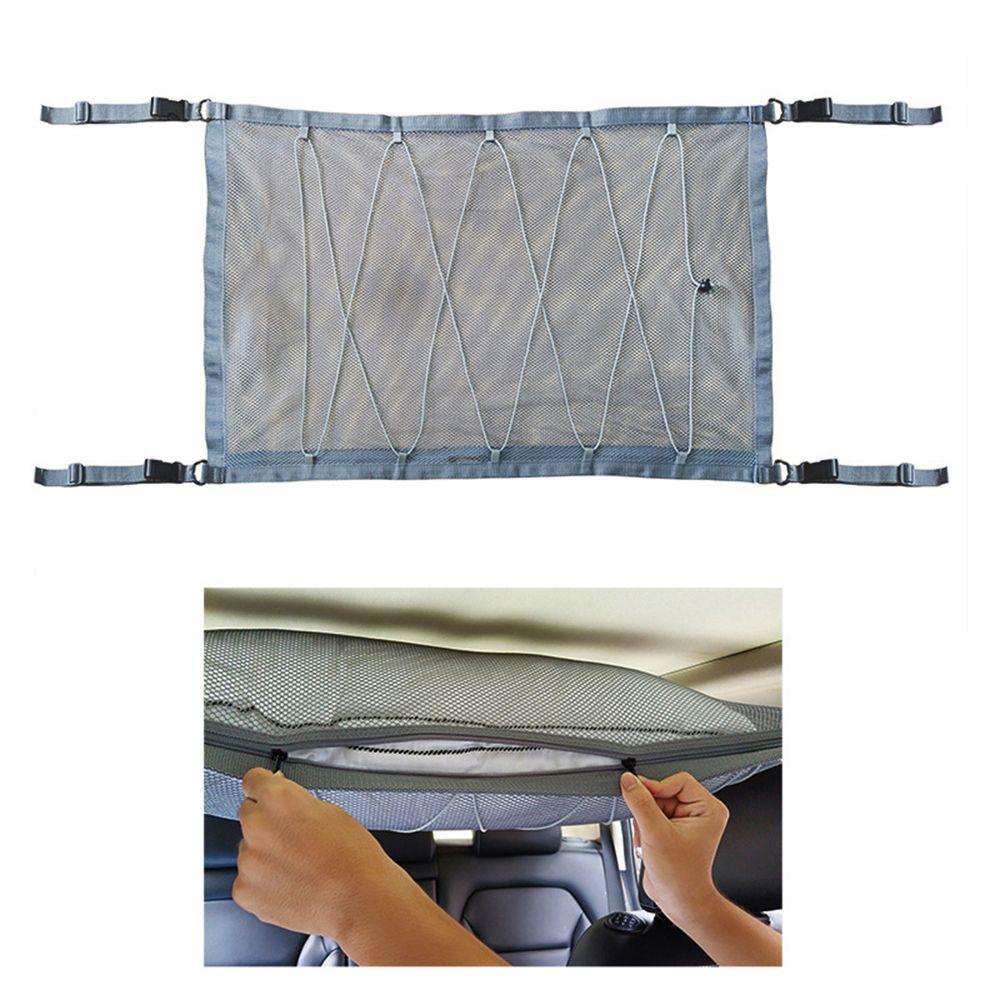 Mesh Pouch Zipper Car Ceiling Net Pocket Car Ceiling Storage Sundries ...