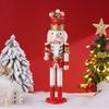 38CM Christmas Candy Ice Cream Nutcracker King Holding Strawberry Emperor Pole/Candy Cane Wooden Crafts Christmas Decorations