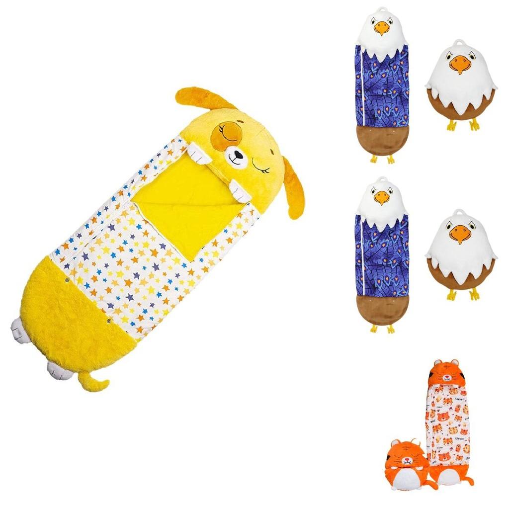 Soft And Comfortable Kids Sleeping Bag Featuring Adorable Animal Pillow For Cozy Nights