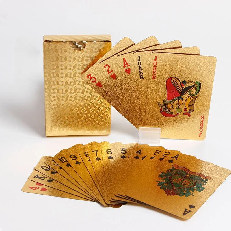 

New 54 Black and Gold Plastic Playing Cards Waterproof Card Gift Collection Aluminum Foil Poker Set Practical Party Gifts