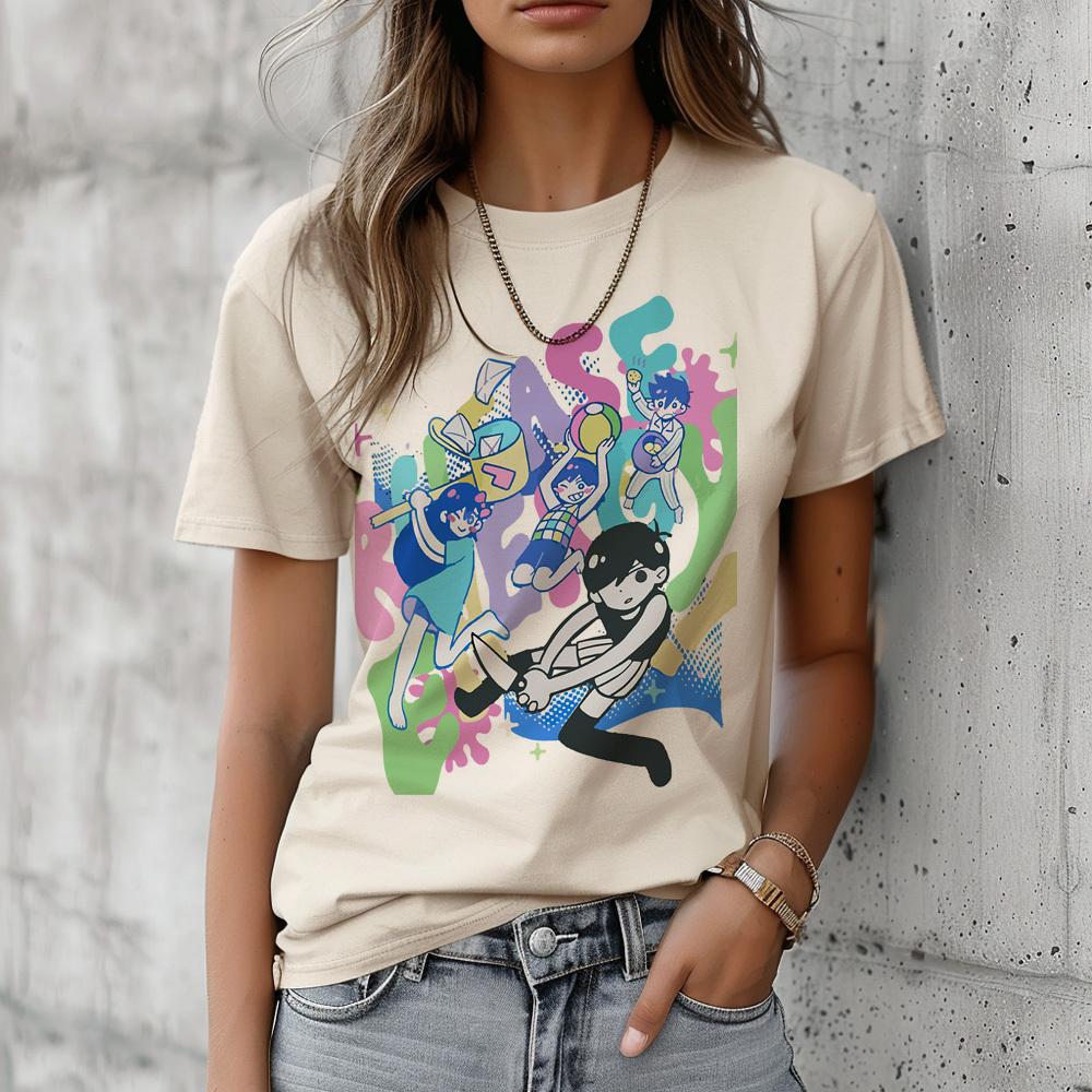 Omori Tshirt Teen Retro Psychedelic 2000s Women Breathable Harajuku  Tshirt Kawaii Gothic Comfortable Vintage 2000s Aesthetic