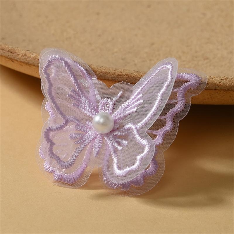 Fabric Pearls Embroidered Butterfly Sewing Accessories For Craft And Fashion