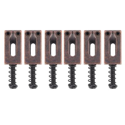 6 Stück Elektrische Gitarre Steg Stegsteinchen Zinklegierung Saiten Stimmschraube Steg Zubehör Gerade