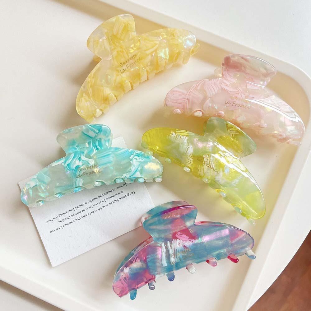 Acrylic Acetic Acid Hair Claw Elegant Women Hair Accessories Fashion Gradient Shark Clip  Gifts