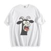 Shocked Goat Cartoon T-Shirt - Hilarious Wide-Eyed Ibex Unisex Tee