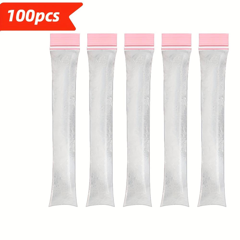 100pcs Summer Colorful Ice Cube Bags, Beverage & Cocktail Ice Cubes Bag, Self-Sealing Freezer Bags, Stackable Space-Saving for Summer Parties