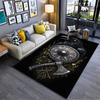 Spiritual Area Rug, Viking Raven Shield Axe Rune Wood Nature Poster, Living Room Decor, Non-Slip Mat