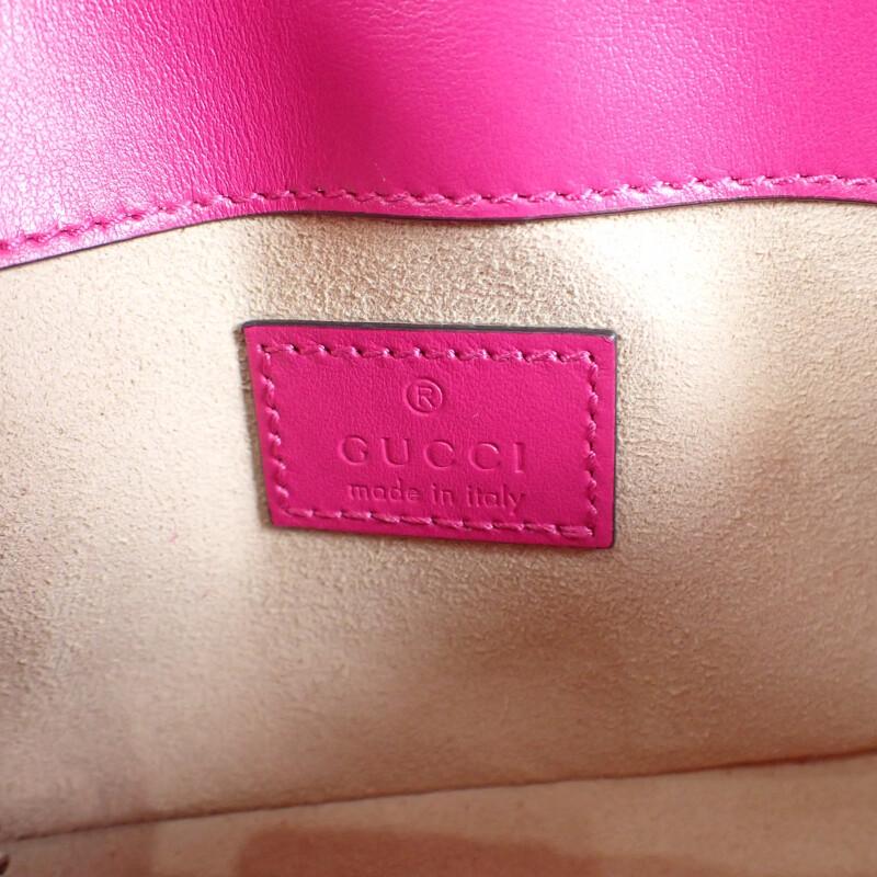 Gucci 699757 Shoulder Bag Fusha Pink Leather Women