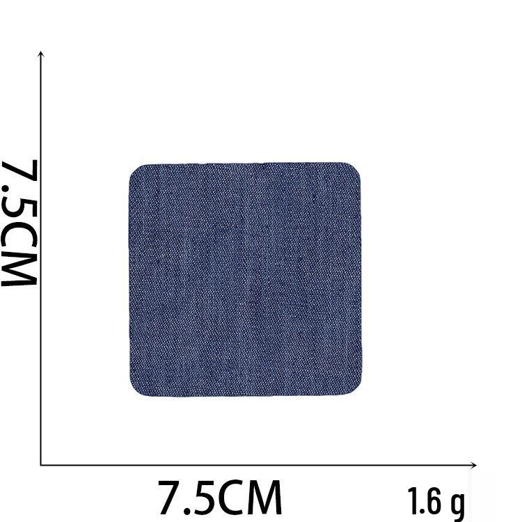 Howling Denim Knee Patches: 5 Color Mix, Embroidered Iron-On, Cuttable Fabric Patches